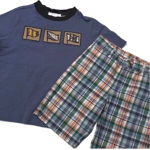 🦎Janie and jack gorgeous boys set size 4🦎 blue and green colors